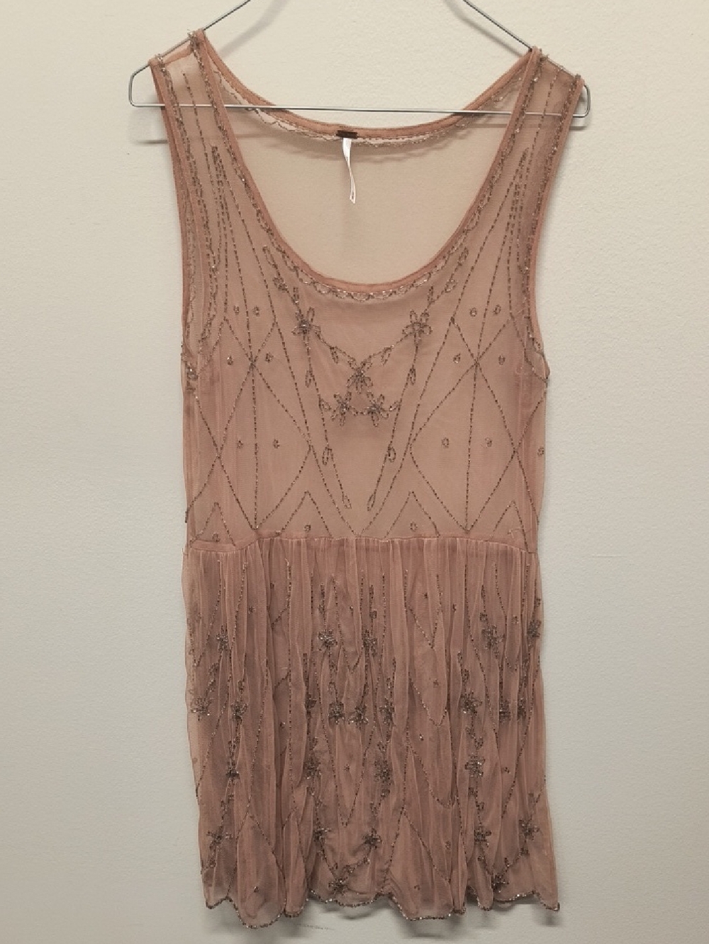 Free People Blush Pink Mesh Dress